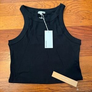 NWT Reformation Black Ribbed Crop Top
